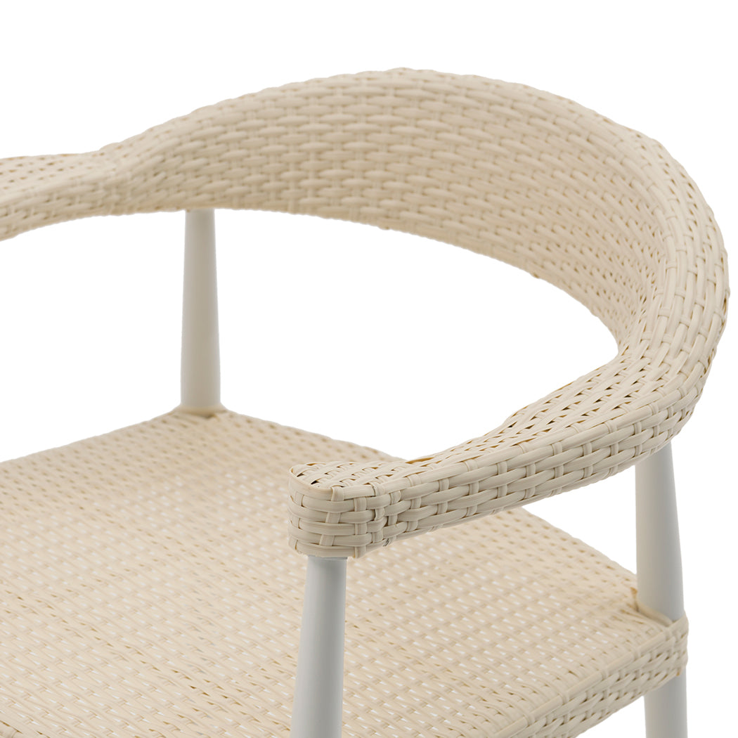 Pals Outdoor Patio Seating Set 3 Chairs and 1 Table Set (Cream)