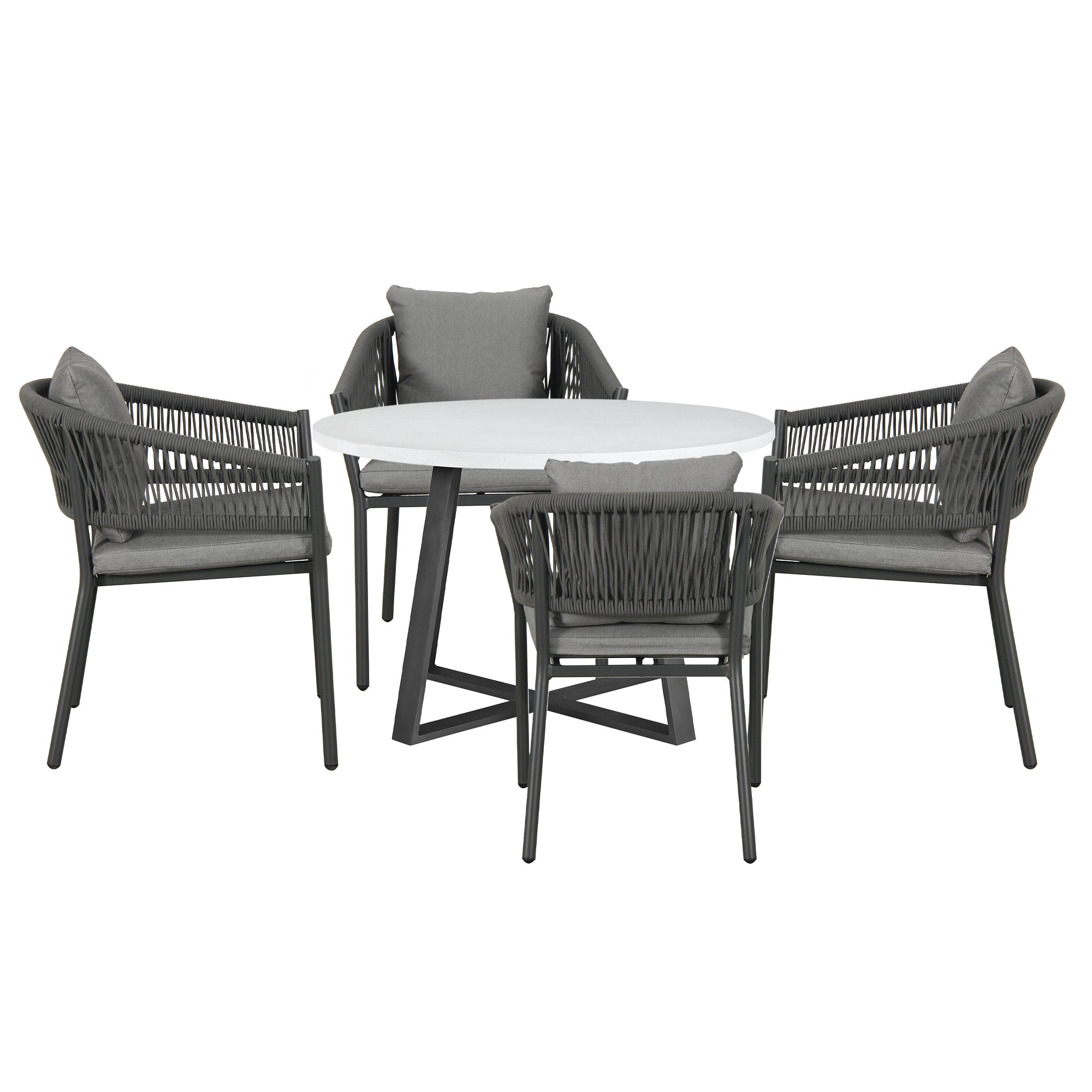 Dreamline Outdoor Furniture Garden Patio Seating Set 1+4 4 Chairs and Table Set Balcony