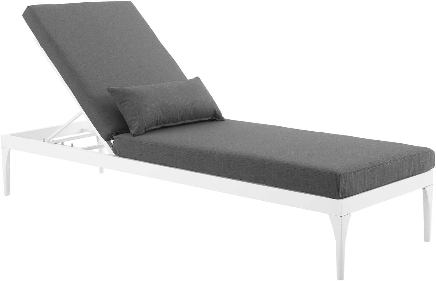 Dreamline Outdoor Furniture Poolside Lounger With Cushion (White + Dark
