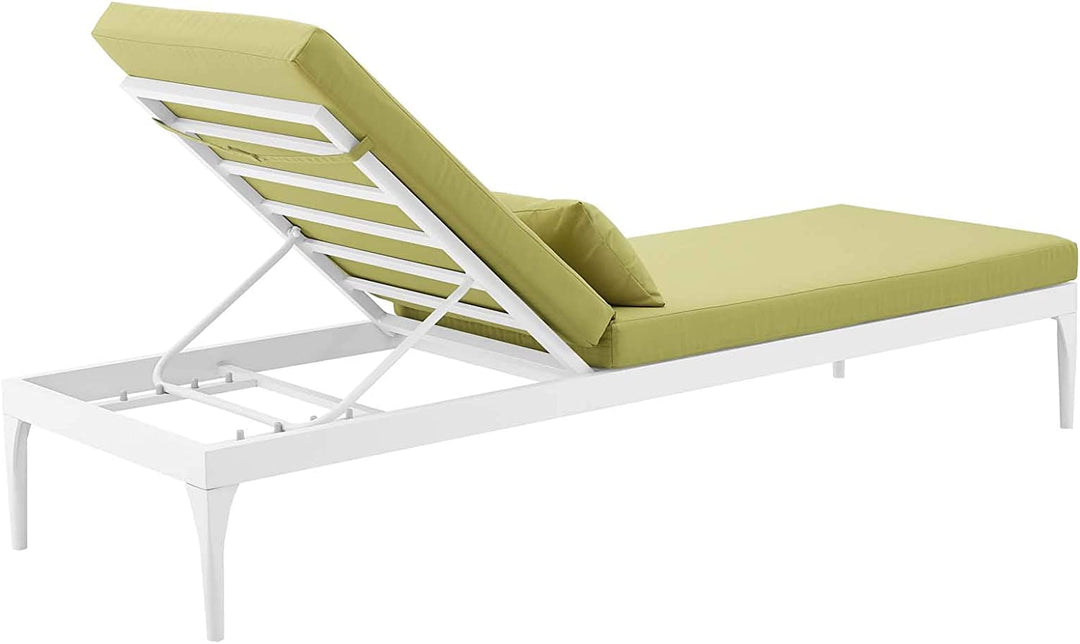 Eddie Outdoor Swimming Poolside Lounger (White +Green)