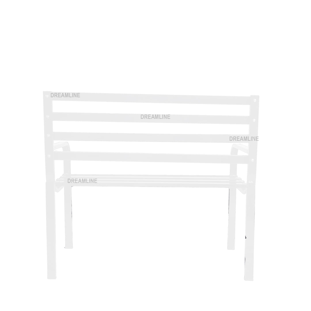 Boho Metal 2 Seater Garden Bench for Outdoor Park - (White)