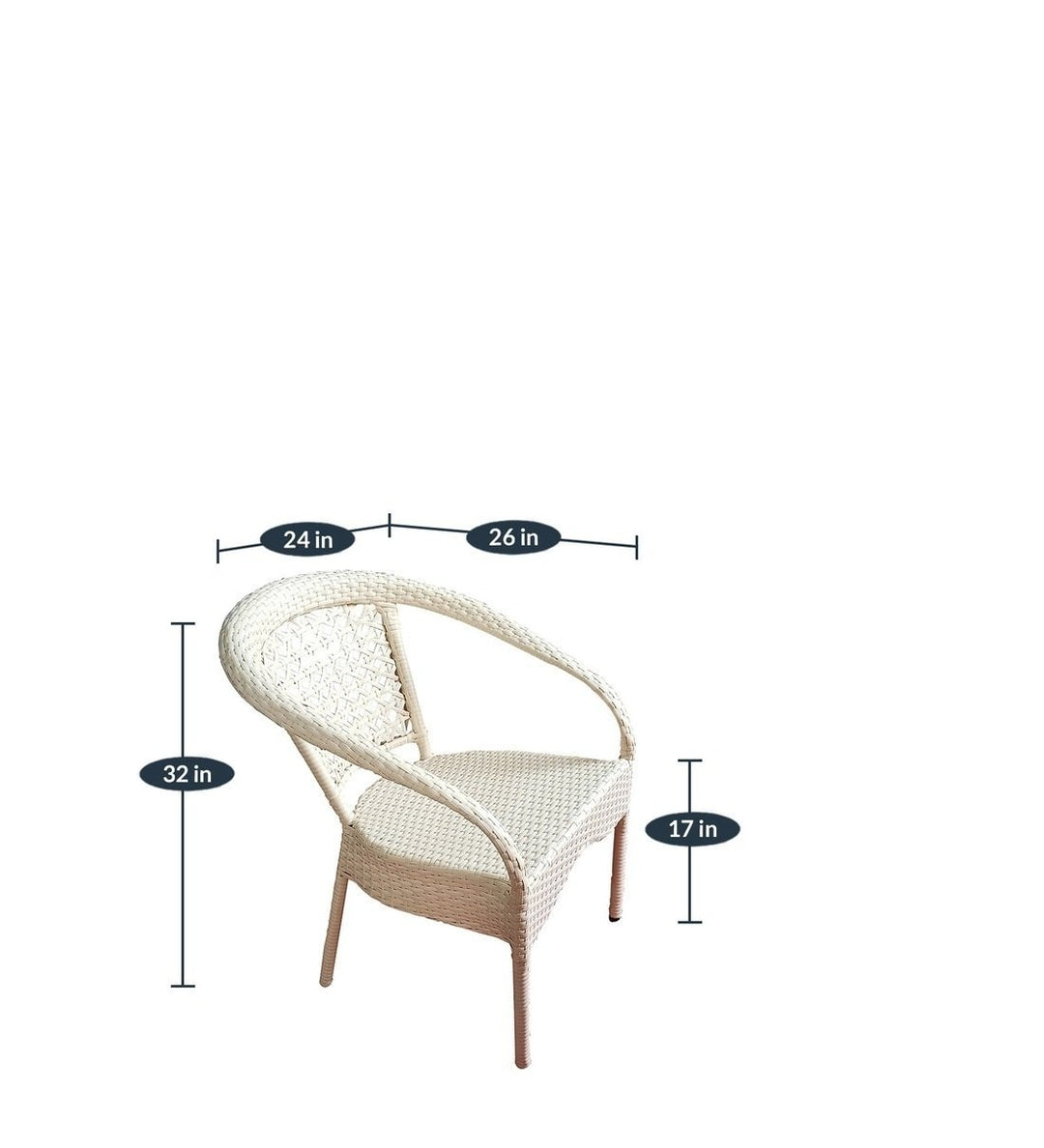 Bao Outdoor Patio Seating Set 4 Chairs and 1 Table Set (Cream)