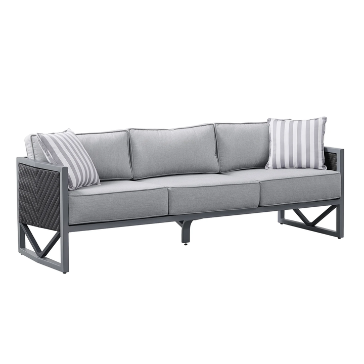Myriad Outdoor Sofa Set 3 Seater , 2 Single seater and 1 Center Table Set (Black + Grey)
