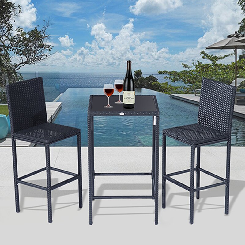 Dreamline Outdoor Bar Sets Garden Patio Bar Sets 1+2 Chairs and