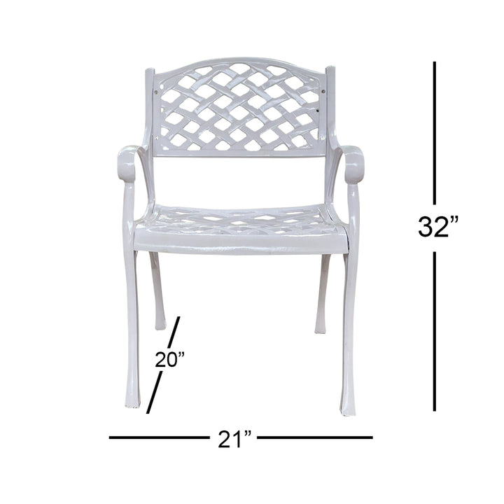 Natale Cast Aluminium Garden Patio Seating 2 Chair and 1 Table Set