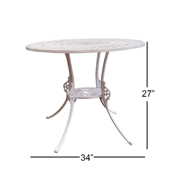 Marino Cast Aluminium Garden Patio Seating 3 Chair and 1 Table Set