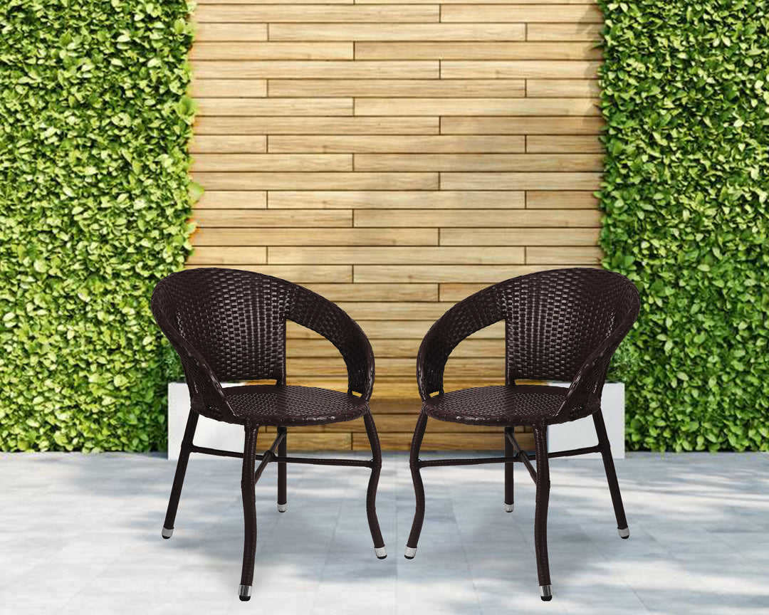 Emperor Outdoor Patio Seating Set 2 Chairs Set (Brown)
