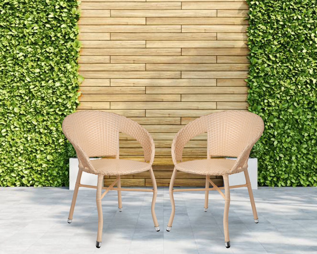 Raima Outdoor Patio Seating Set 2 Chairs Set (Cream)