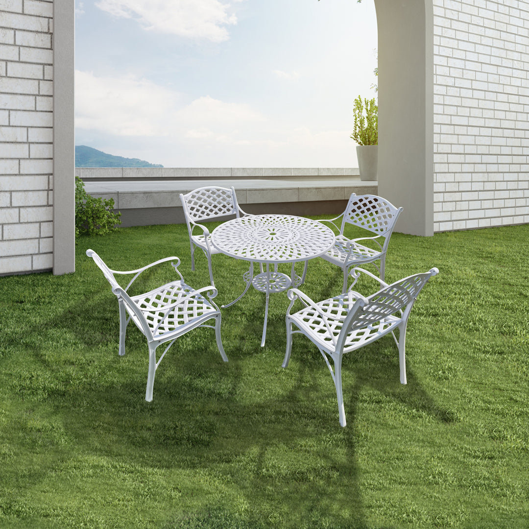 Lucio Cast Aluminium Garden Patio Seating Chair and Table Set