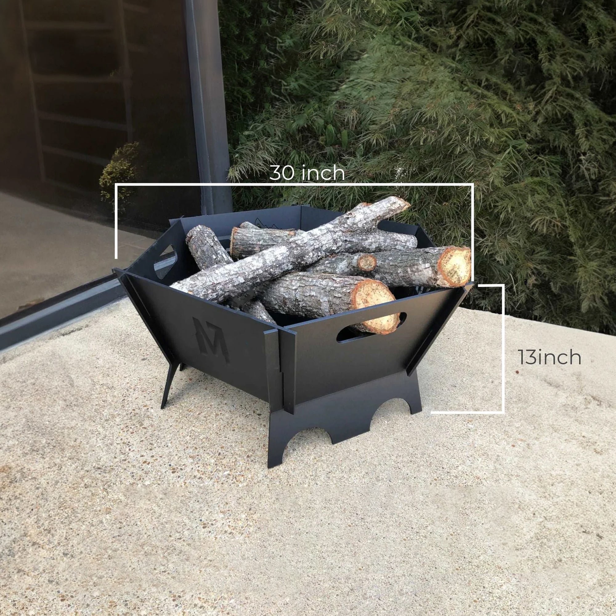 Outdoor Metal Fire Pits For Garden Balcony Terrace Bonfire (Black