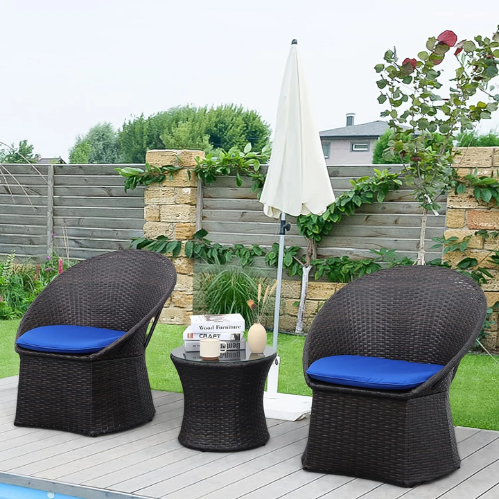 Carreon Outdoor Patio Seating Set 2 Chairs and 1 Table Set