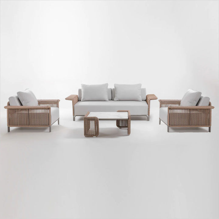 Buratti Outdoor Sofa Set 2 Seater , 2 Single seater and 1 Center Table Braided & Rope