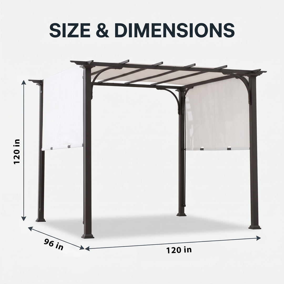 Briana Outdoor Pergola For Garden,Terrace (Black)