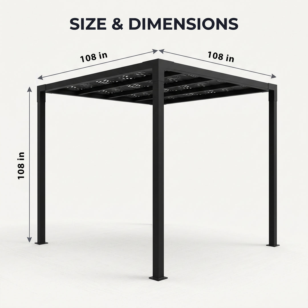 Perlita Outdoor Pergola For Garden ,Terrace (Black)