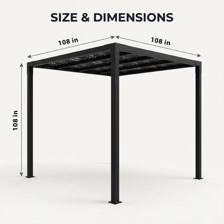 Perlita Outdoor Pergola For Garden ,Terrace (Black)