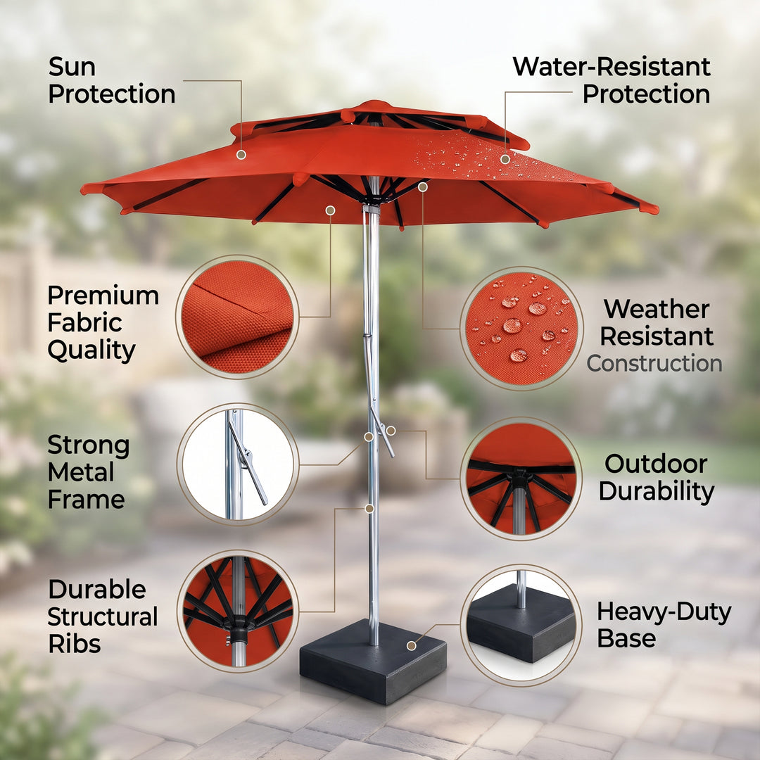Grazia Luxury Centre Pole Garden Umbrella With Stand