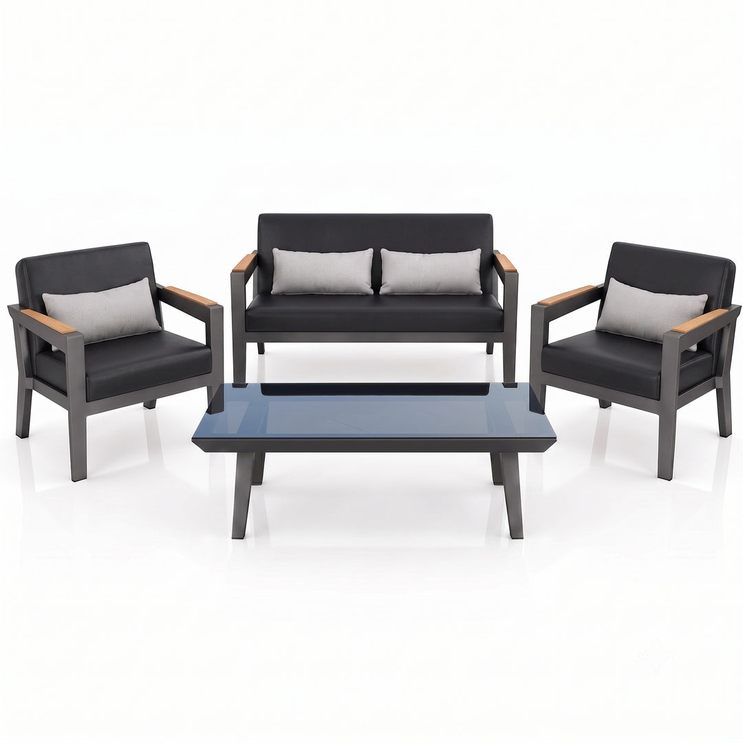 Trevisani Outdoor Sofa Set 2 Seater , 2 Single seater and 1 Center Table (Grey)