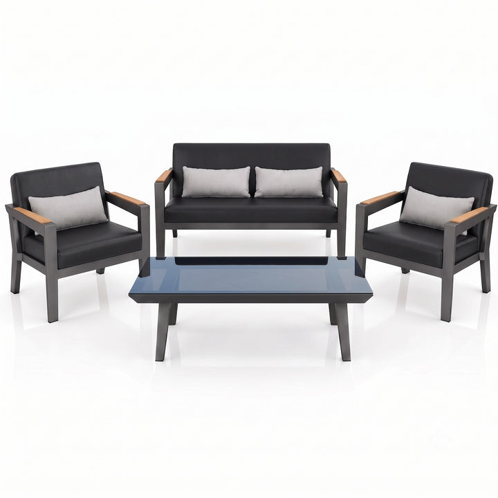 Trevisani Outdoor Sofa Set 2 Seater , 2 Single seater and 1 Center Table (Grey)