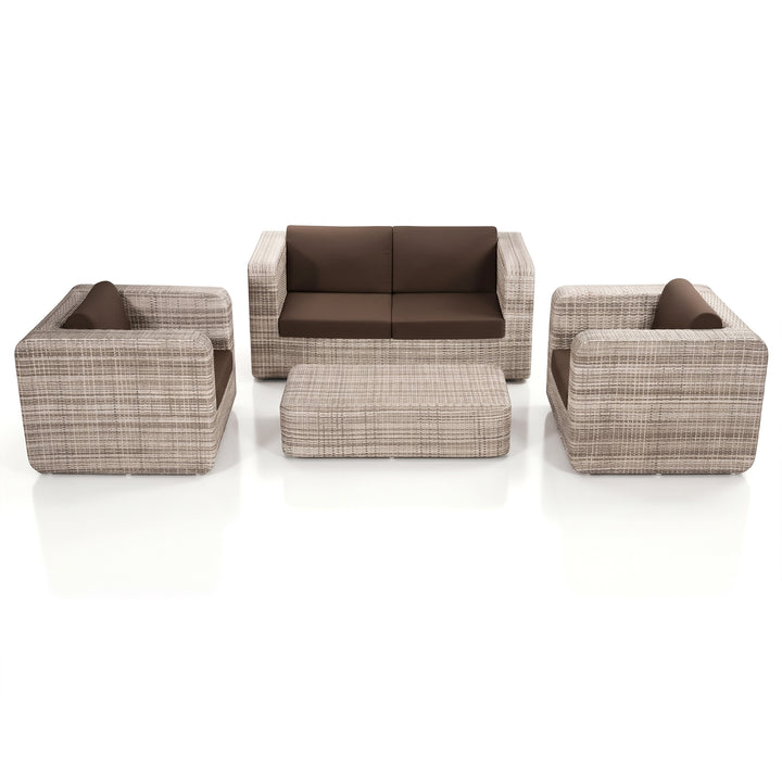 Maso Outdoor Sofa Set 2 Seater + 2 Single seater with 1 Central Table (Seashell)