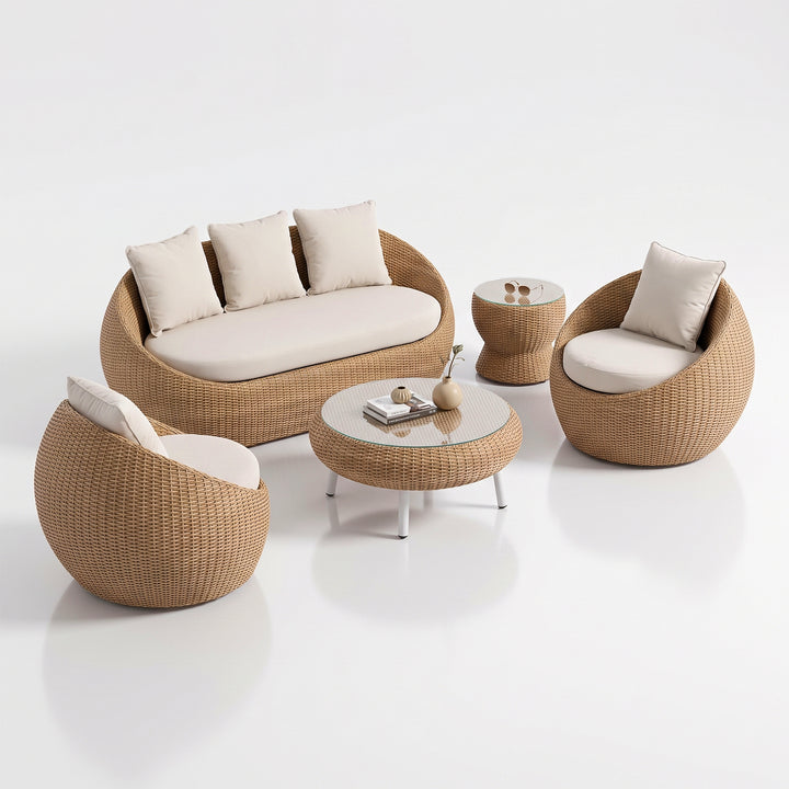 Ignazio Outdoor Sofa Set 3 Seater , 2 Single seater , 1 Side table and 1 Center Table