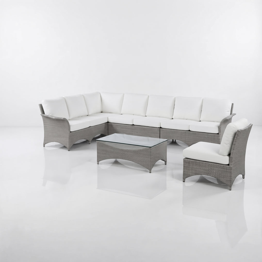 Vito Outdoor Patio Sofa Set 7 seater and 1 Center Table (cream)