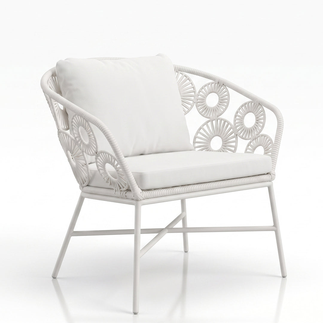 Alban Outdoor Garden Balcony Single Seater Sofa (White)