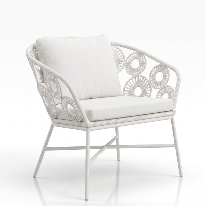 Alban Outdoor Garden Balcony Single Seater Sofa (White)