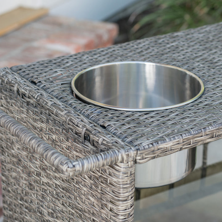 Sasc Outdoor Patio Bar Serving Cart (Grey)