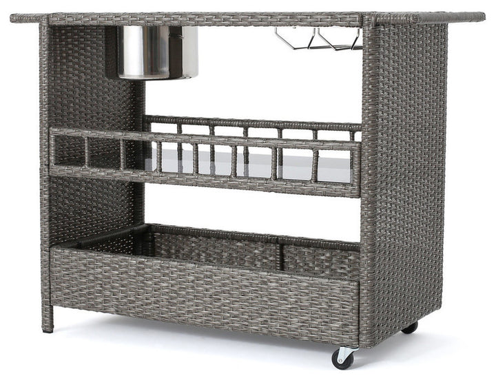 Sasc Outdoor Patio Bar Serving Cart (Grey)