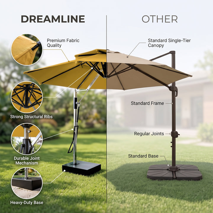 Spina Luxury Side Pole Garden Umbrella With Stand