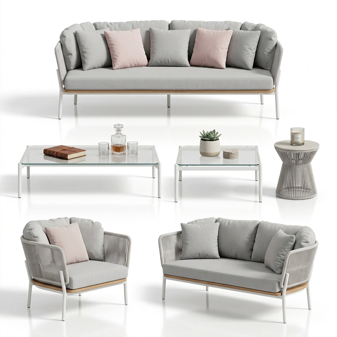 Arthur Outdoor Sofa Set 2 3 Seater sofa, 2 Single seater, 1 Small Table and 1 Center Table With 1 Side Table Set