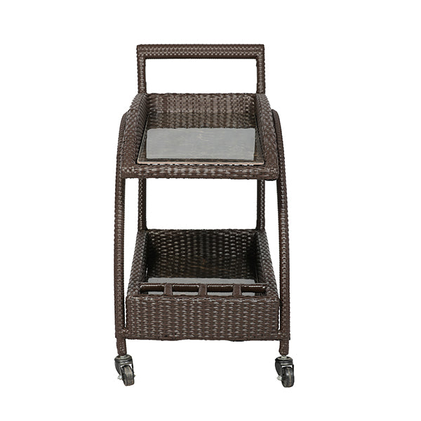 Ivon Outdoor Patio Bar Serving Cart (Brown)