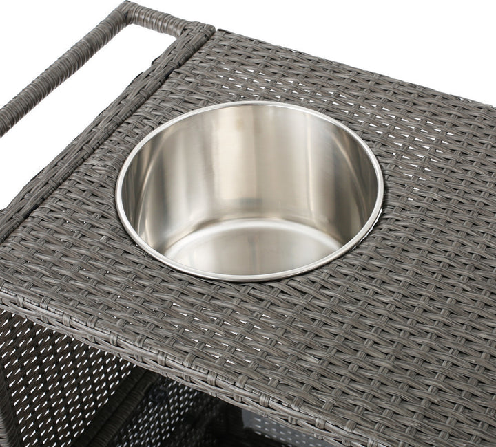 Sasc Outdoor Patio Bar Serving Cart (Grey)