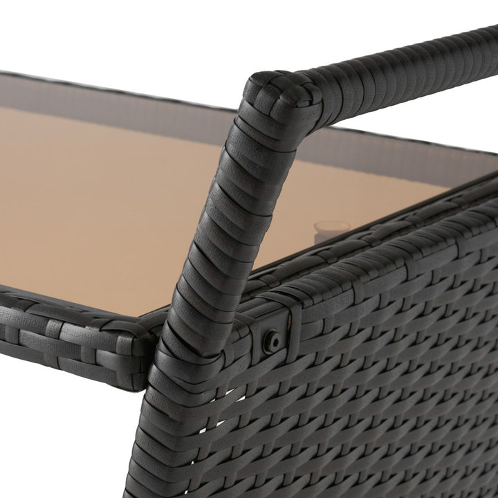 Gerrit Outdoor Patio Bar Serving Cart (Dark Brown)