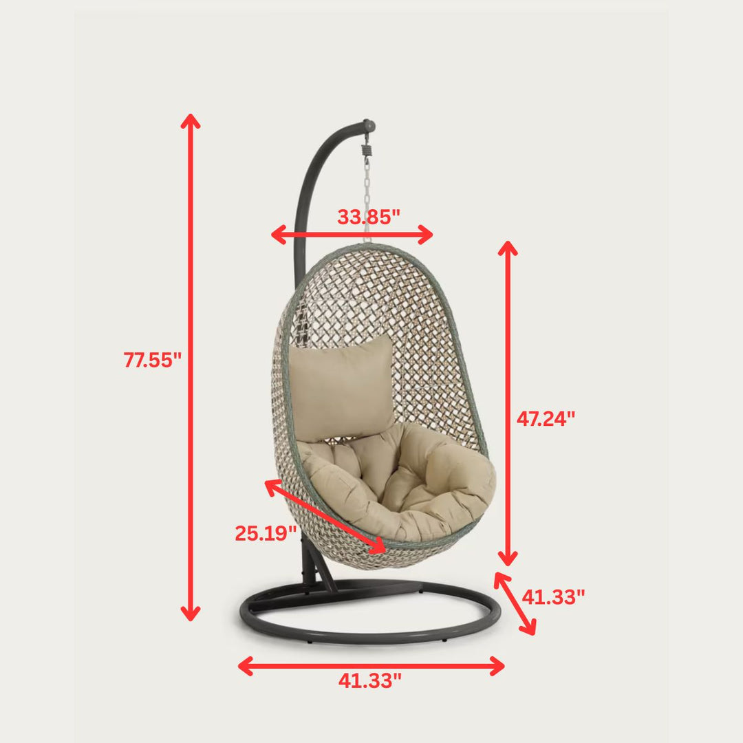 Oyla Single Seater Hanging Swing With Stand For Balcony , Garden