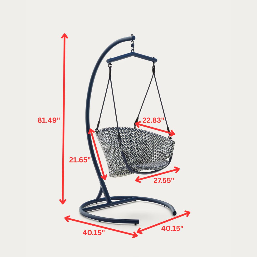 Solax Single Seater Hanging Swing With Stand For Balcony , Garden