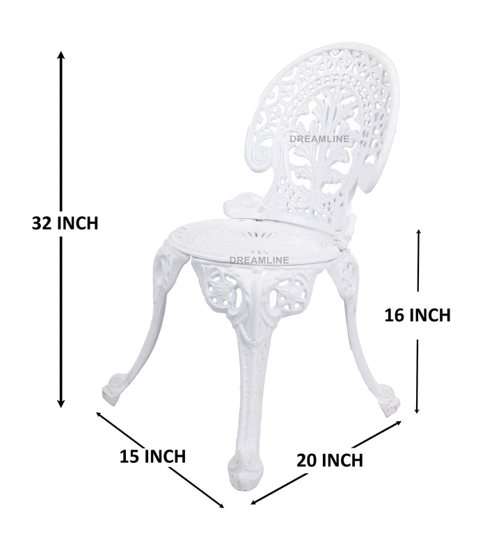 Zinc Cast Aluminium Garden Patio Seating 2 Chair and 1 Table Set