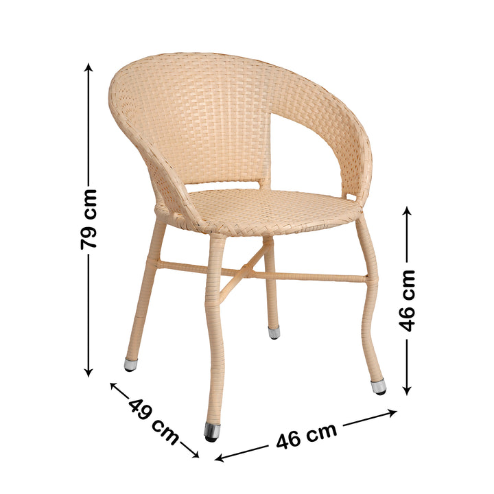 Raima Outdoor Patio Seating Set 2 Chairs Set (Cream)