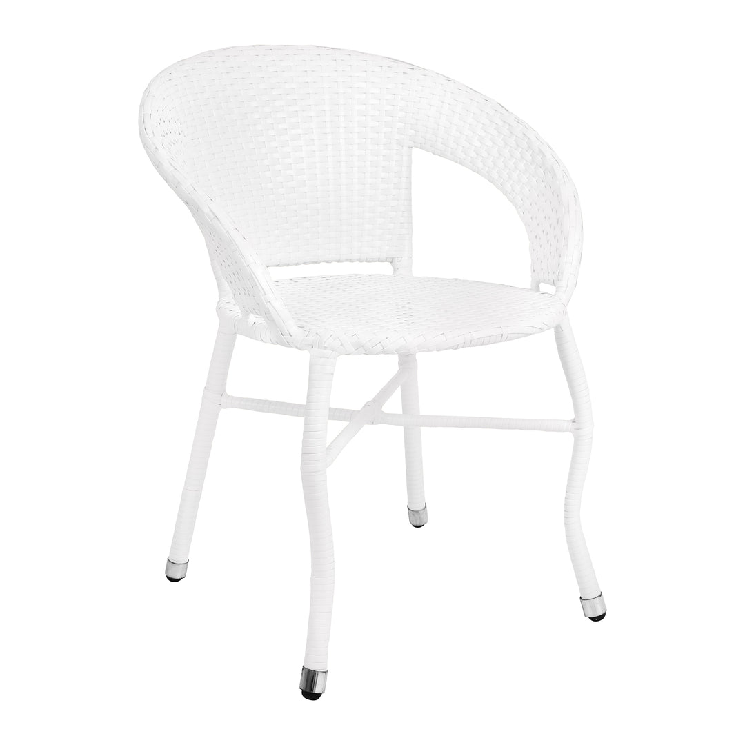 Uglia Outdoor Patio Seating Set 4 Chairs and 1 Table Set (White)