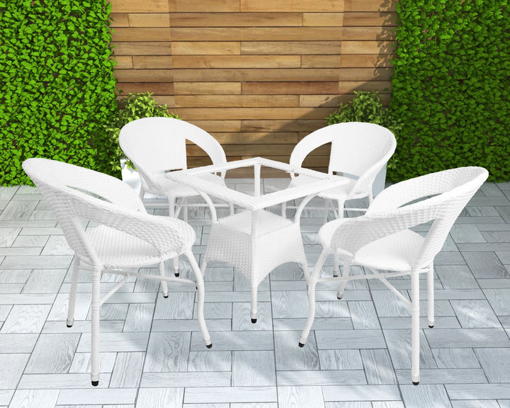 Bloom Outdoor Patio Seating Set 4 Chairs and 1 Table Set