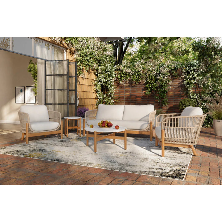 Apolo Outdoor Sofa Set 2 Seater , 2 Single seater , 1 Side table and 1 Center Table (Beige)