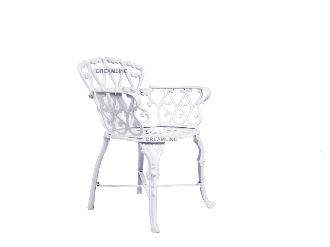 Poli Cast Aluminium Garden Patio Single Seater Chair (White)