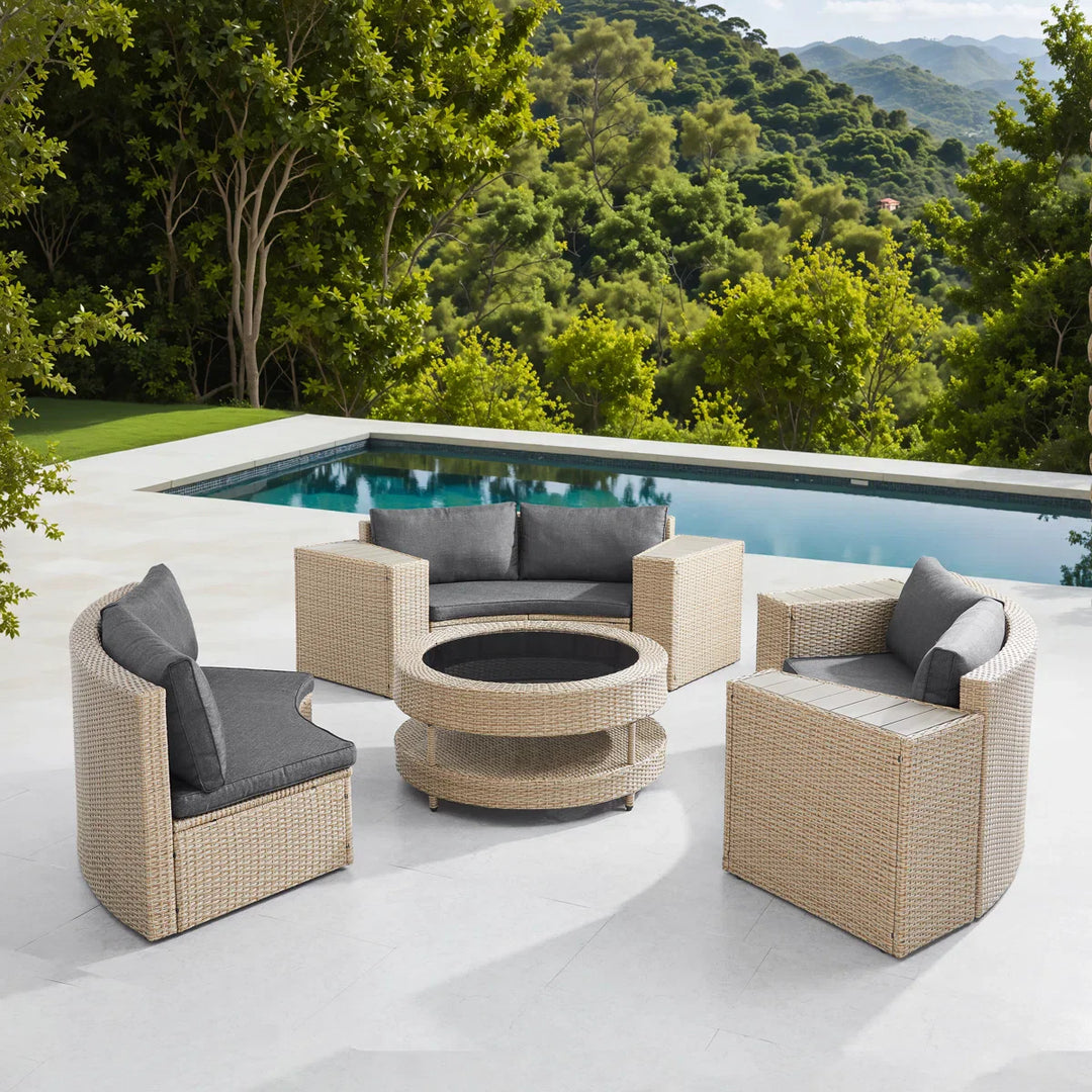 Vimi Outdoor Patio Sofa Set 6 seater and 1 Center Table