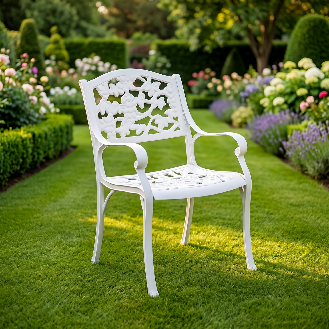 Levin Cast Aluminium Garden Patio Single Seater Chair