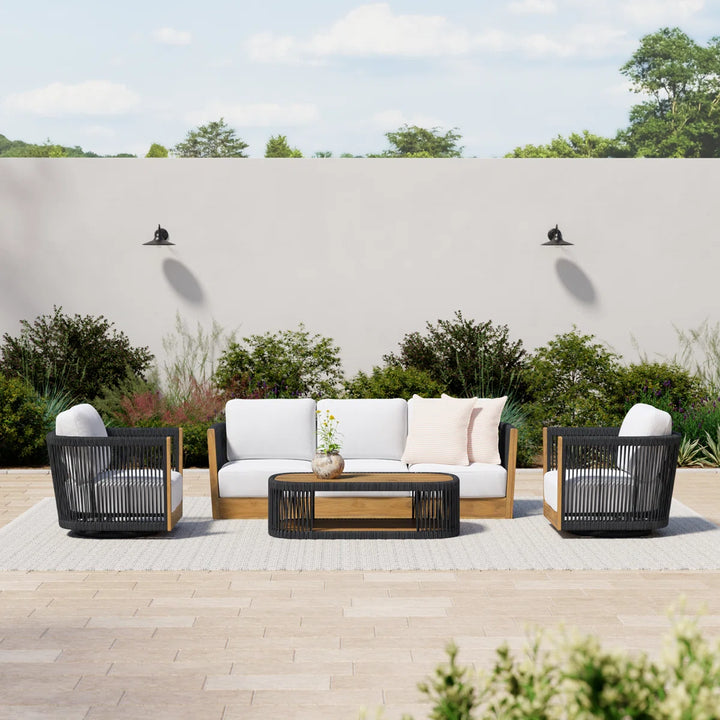 Yofora Outdoor Sofa Set 3 Seater , 2 Single seater and 1 Center Table Braided & Rope