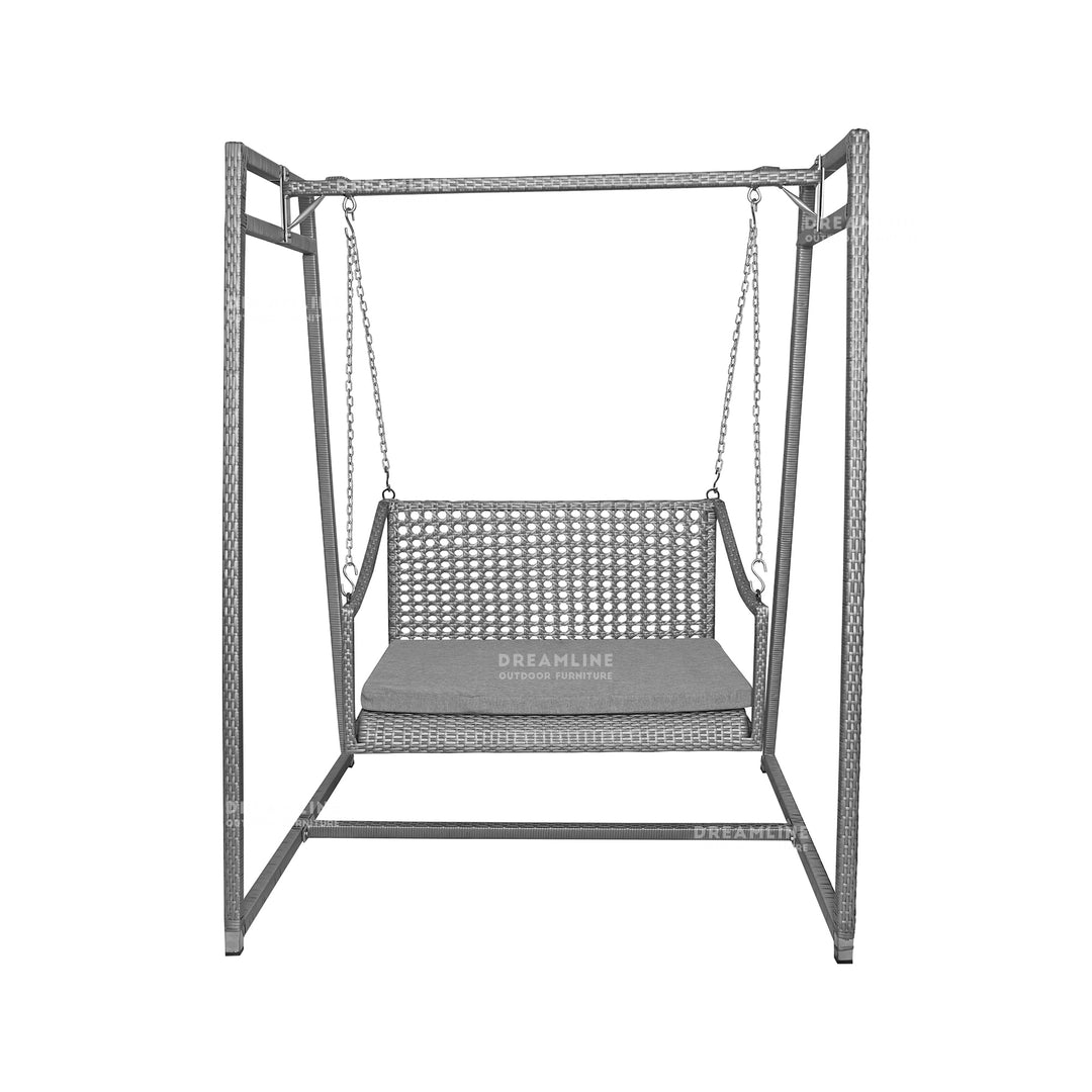 Weden Double Seater Hanging Swing With Stand For Balcony , Garden Swing (Grey)