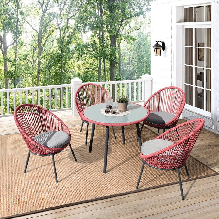 Votion Outdoor Patio Seating Set 4 Chairs and 1 Table Set