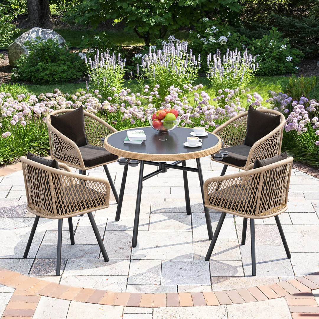 Seater Garden Dining Table And Chairs Set Aluminium Garden Table