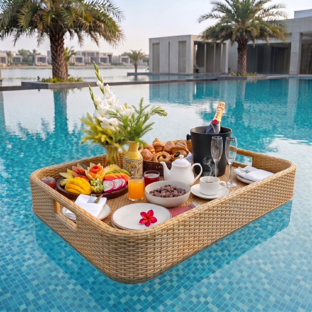 Alarico Luxury Floating Serving Tray For Swimming Pool -Honey ( Rectangle )