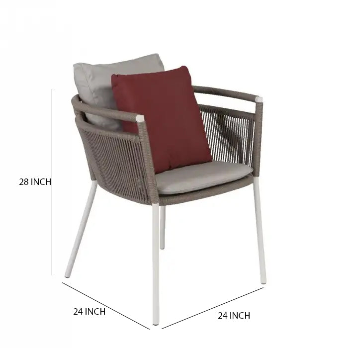 Zullo Outdoor Patio Seating single Chair (Grey) Braided & Rope